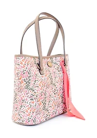 Abstract Print Saffiano Tote