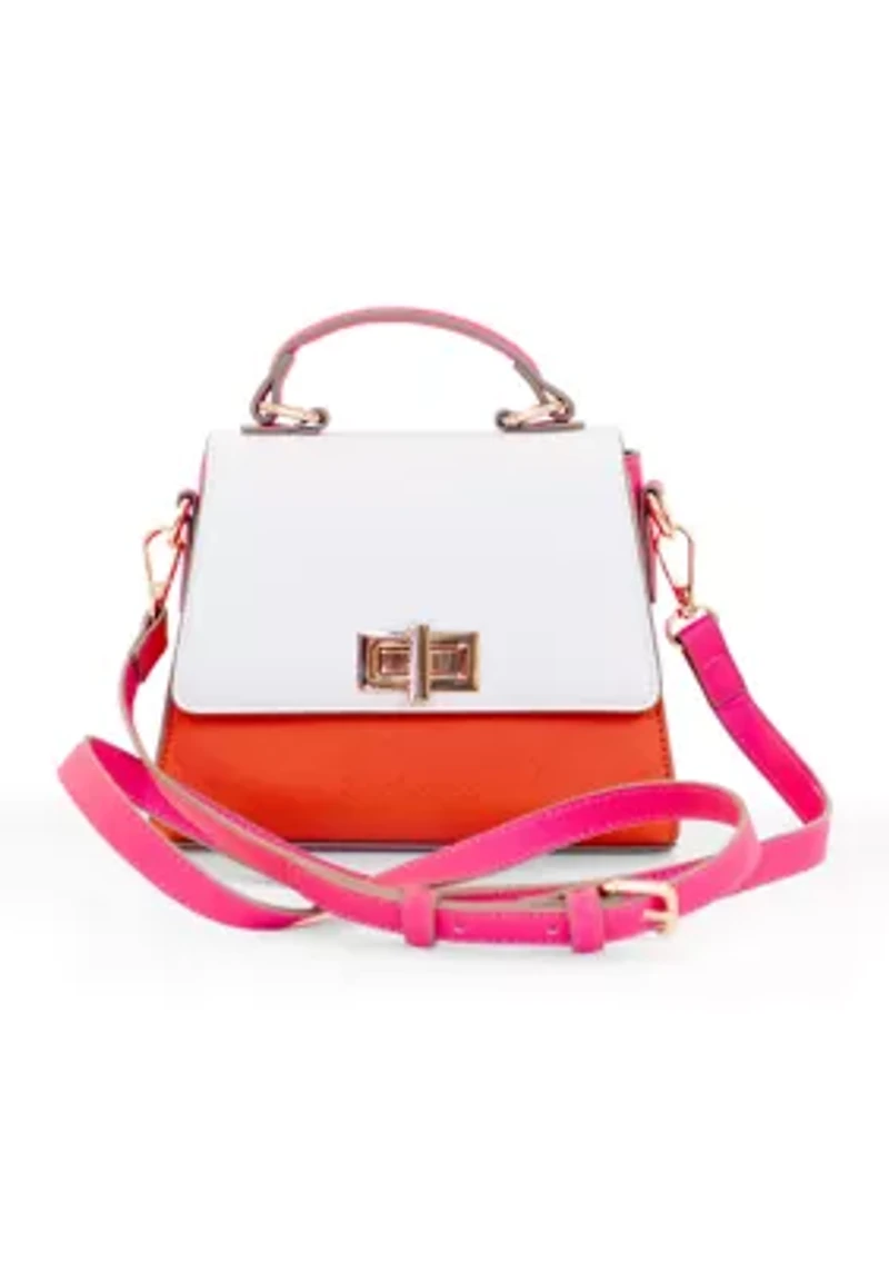 Color Block Mini Top Handle Bag 