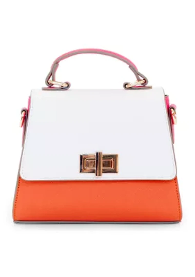 Color Block Mini Top Handle Bag 