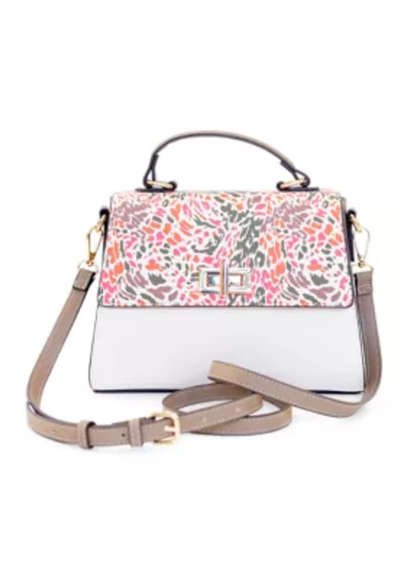 Abstract Printed Medium Top Handle Bag