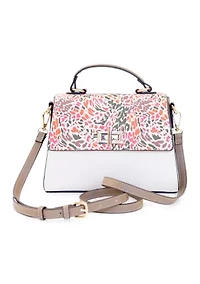 Abstract Printed Medium Top Handle Bag