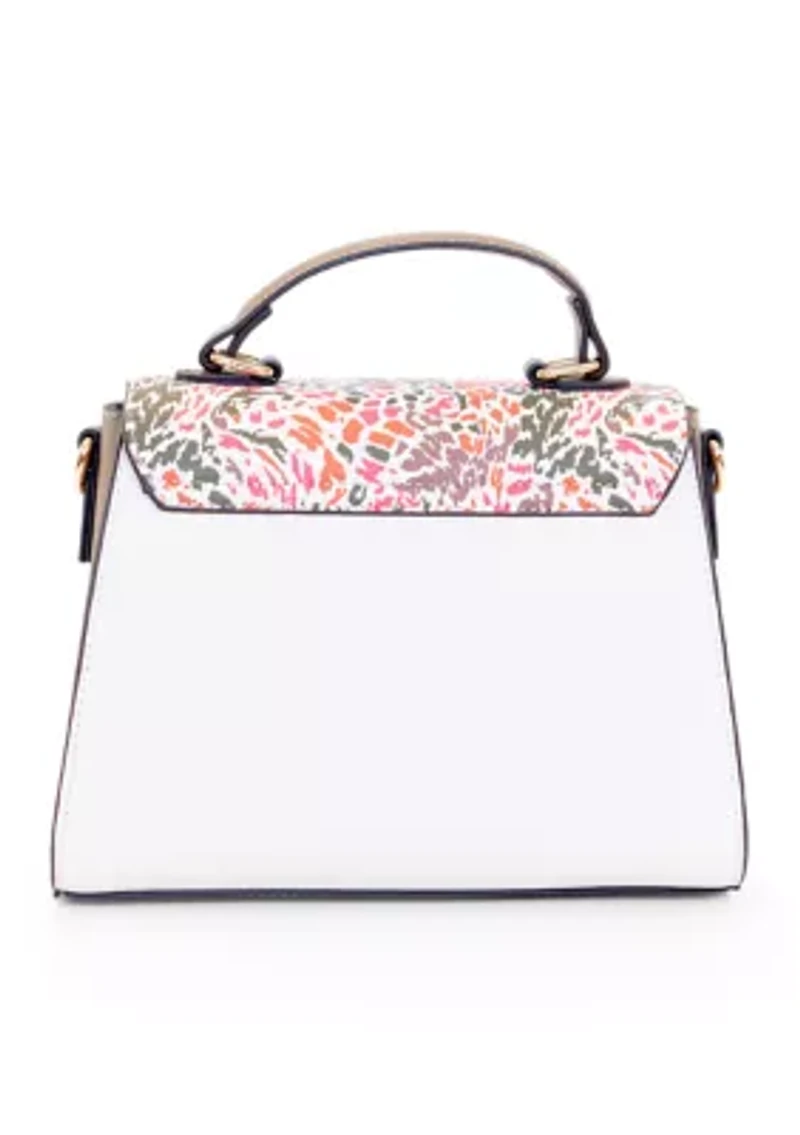 Abstract Printed Medium Top Handle Bag