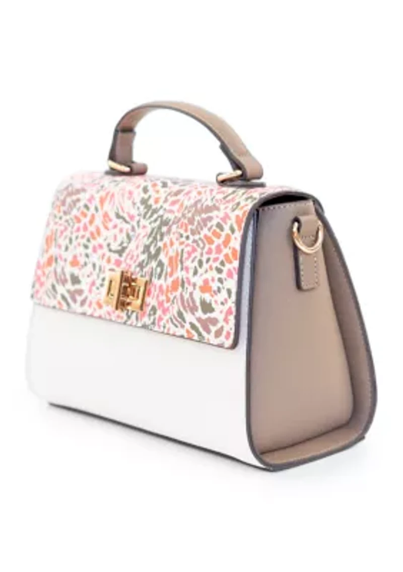 Abstract Printed Medium Top Handle Bag