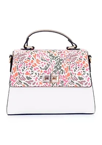 Abstract Printed Medium Top Handle Bag