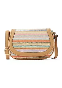 Straw Saddle Crossbody Bag