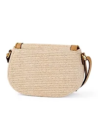 Straw Saddle Crossbody Bag