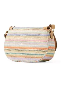 Straw Saddle Crossbody Bag
