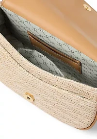Straw Saddle Crossbody Bag