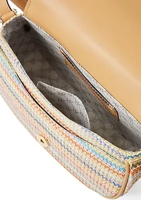 Straw Saddle Crossbody Bag