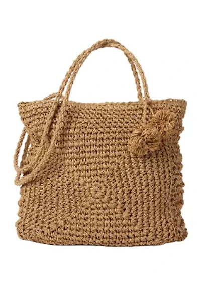 Crochet Straw Tote with Tassel