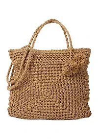 Crochet Straw Tote with Tassel