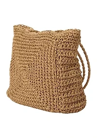 Crochet Straw Tote with Tassel