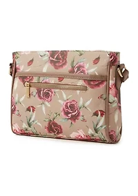 Saffiano Rose Print Crossbody