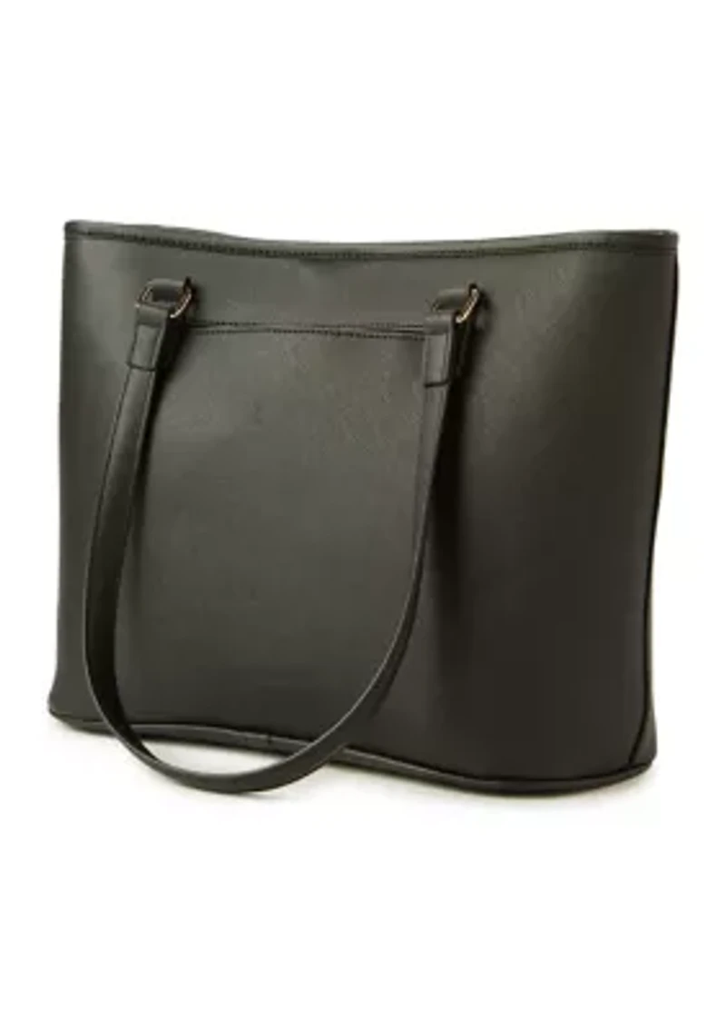 Saffiano Tote with Rose Print Scarf