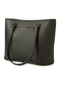 Saffiano Tote with Rose Print Scarf