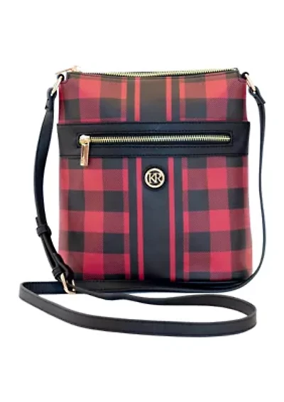 Saffiano Diagonal Plaid Crossbody