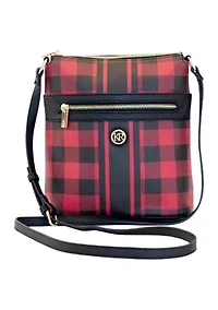 Saffiano Diagonal Plaid Crossbody