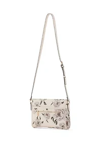 Saffiano Floral Lace East West Crossbody Bag