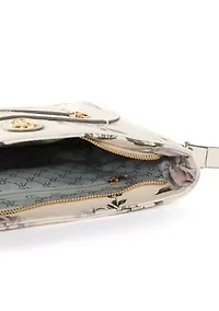 Saffiano Floral Lace East West Crossbody Bag