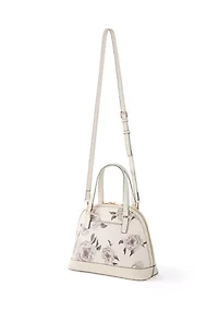 Saffiano Floral Lace Dome Satchel