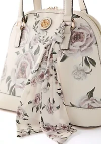 Saffiano Floral Lace Dome Satchel