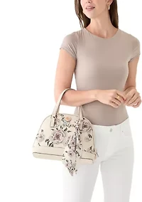 Saffiano Floral Lace Dome Satchel