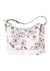 Saffiano Floral Lace Hobo Bag