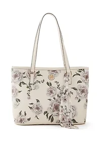Saffiano Floral Lace Print Tote 
