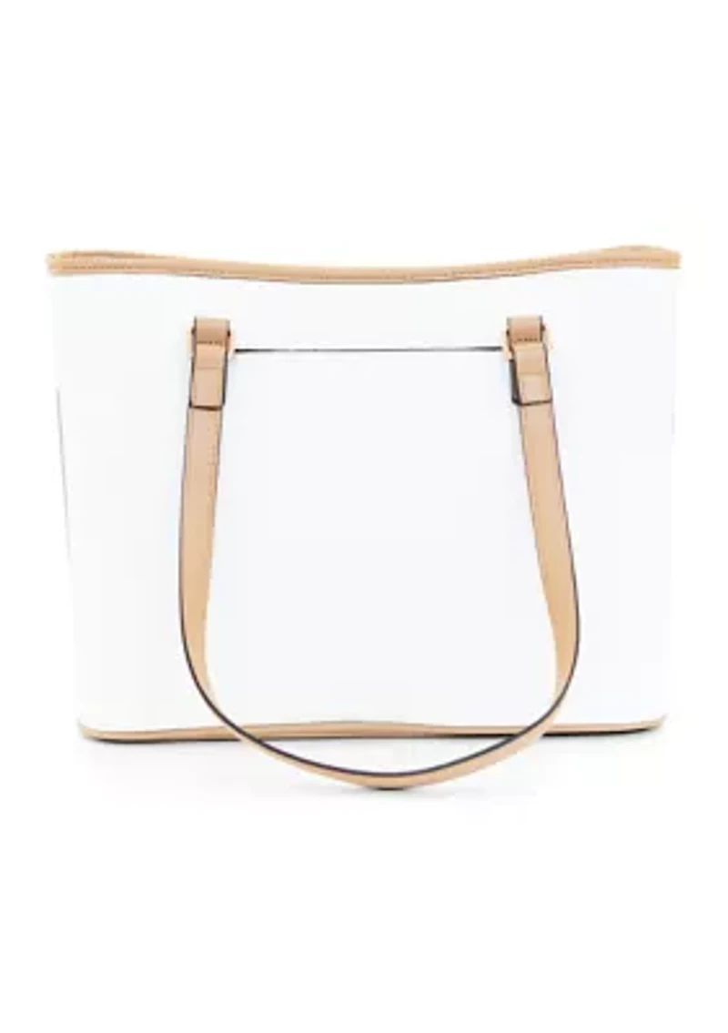   Christmas Motif Saffiano Tote