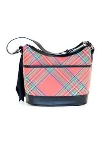 Holiday Plaid Saffiano Hobo Bag 