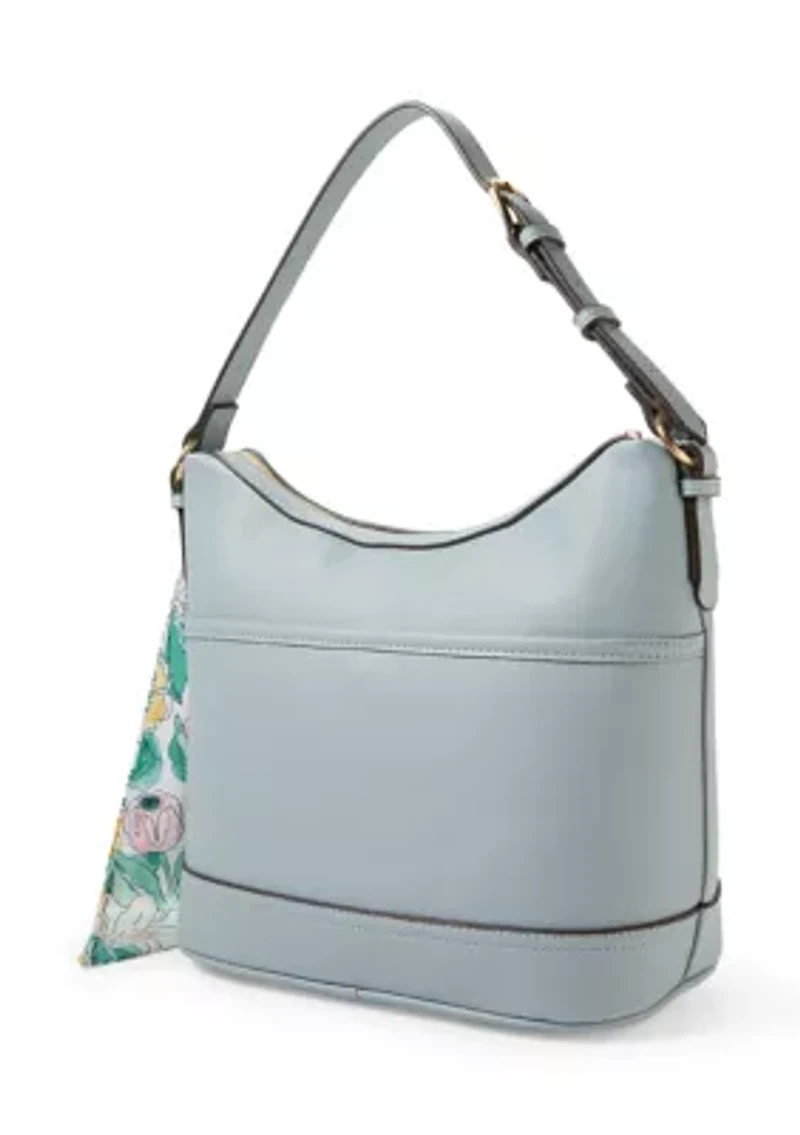 Pebble Hobo Bag with Scarf