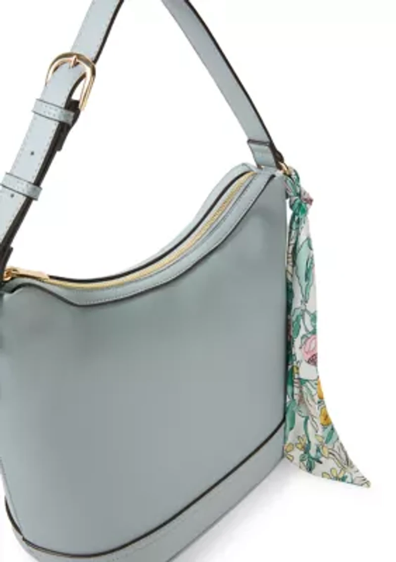 Pebble Hobo Bag with Scarf