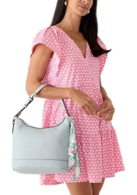 Pebble Hobo Bag with Scarf