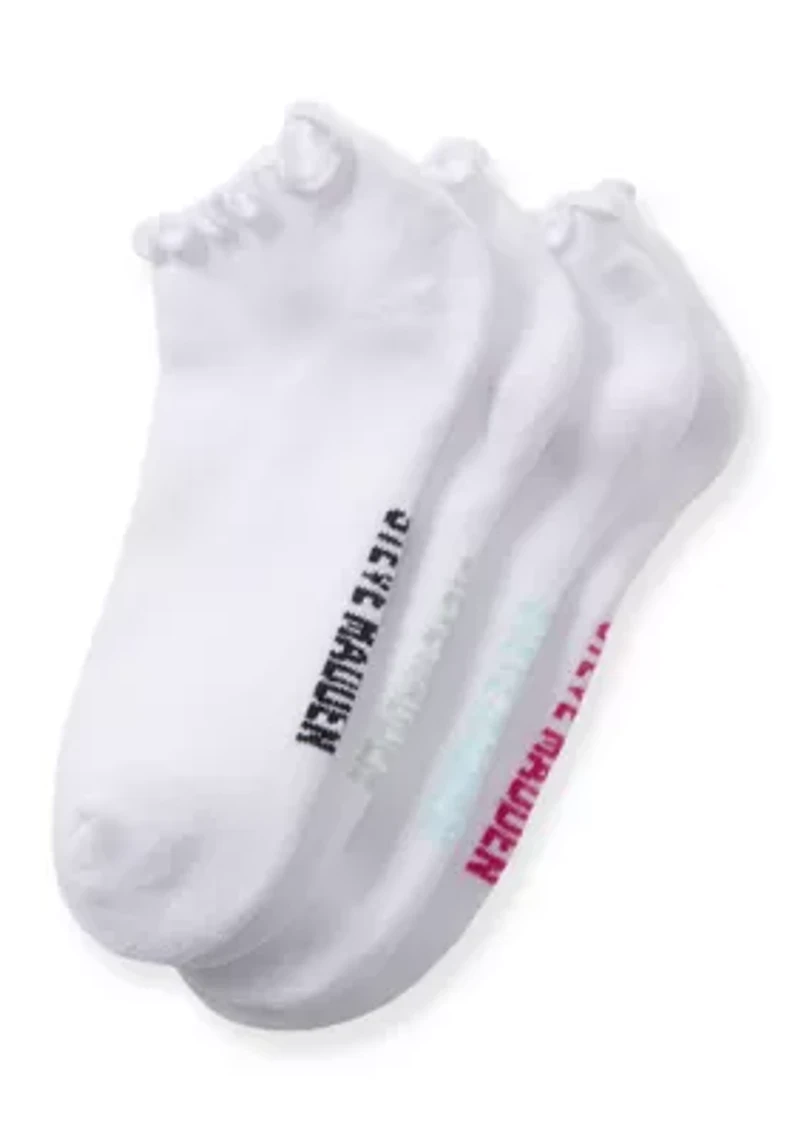 5 Pack Ruffle Low Cut Half Cushion Socks
