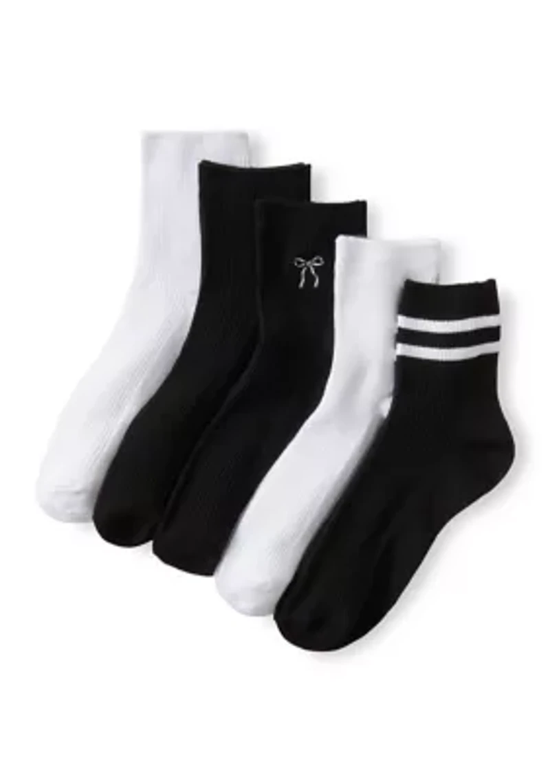 Ribbed Bow Socks Set