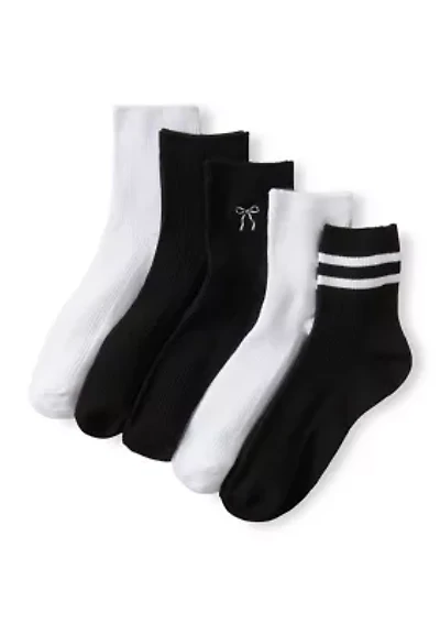 Ribbed Bow Socks Set