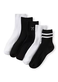 Ribbed Bow Socks Set