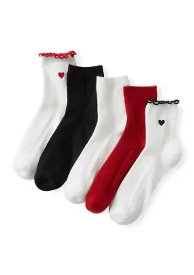 Embroidered Ankle Socks Set