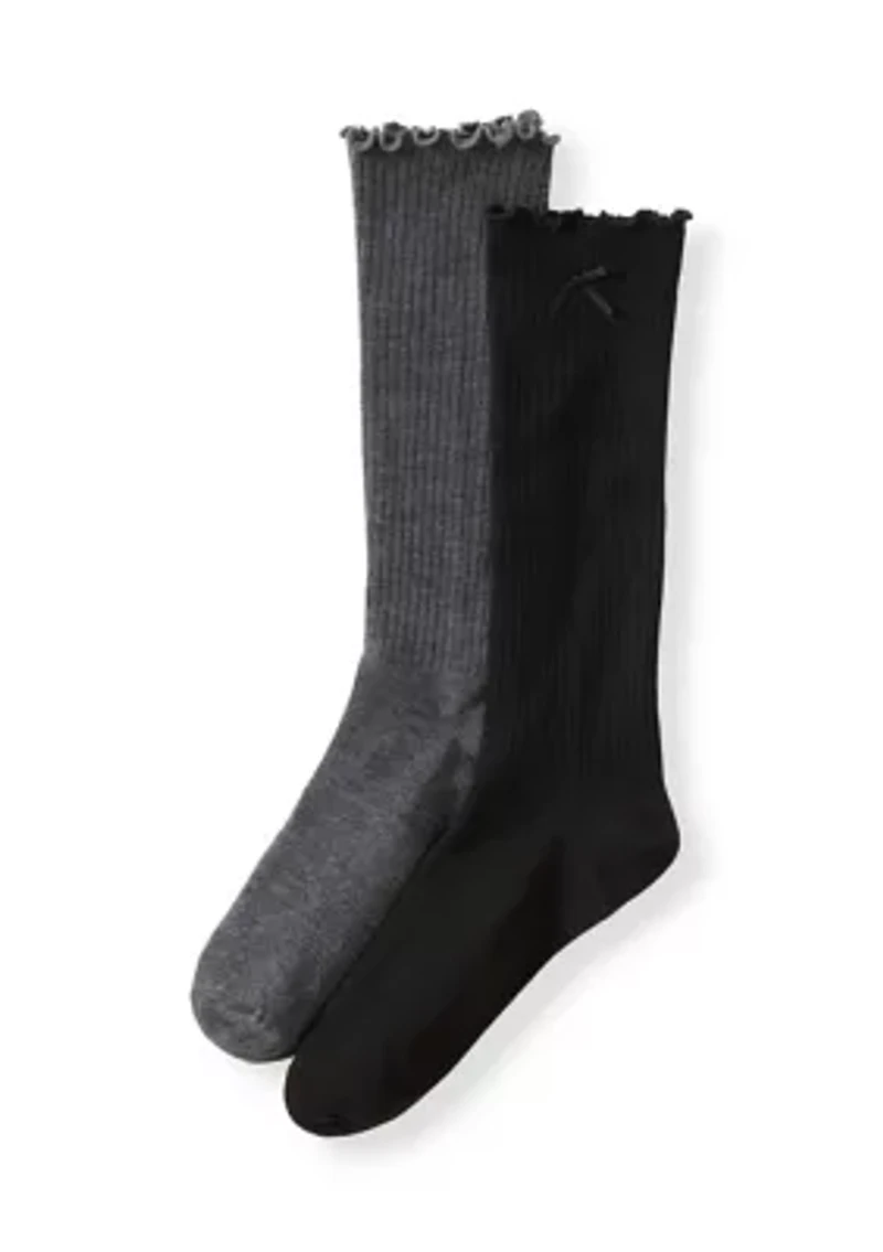 Ruffle Trim Slouch Socks Set