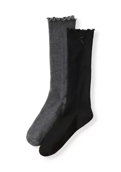 Ruffle Trim Slouch Socks Set