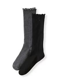 Ruffle Trim Slouch Socks Set