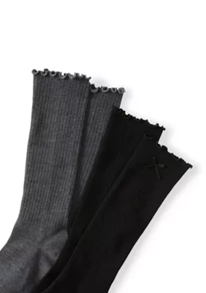 Ruffle Trim Slouch Socks Set