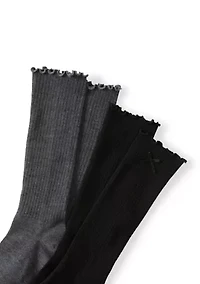 Ruffle Trim Slouch Socks Set