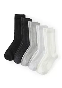 Women's Mix Texture Crew Socks Set