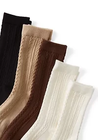 Women's Mix Texture Crew Socks Set