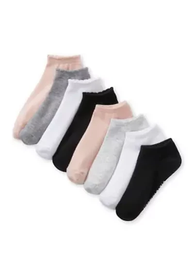8 Pack Scallop Edge Low Cut Socks