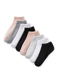 8 Pack Scallop Edge Low Cut Socks