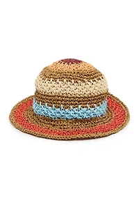 Mixed Stripe Crochet Bucket Hat