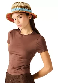 Mixed Stripe Crochet Bucket Hat