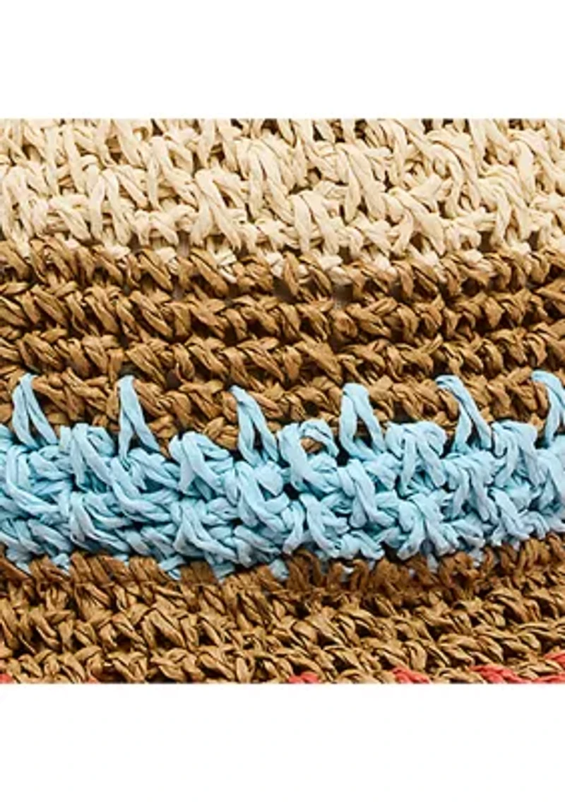 Mixed Stripe Crochet Bucket Hat